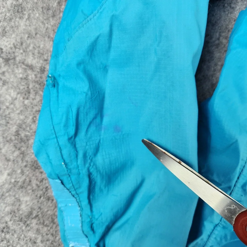 The North Face HyVent Jacket Girls M 10/12 Blue Hooded Rain Shell Hiking Outdoor - Picture 14 of 16